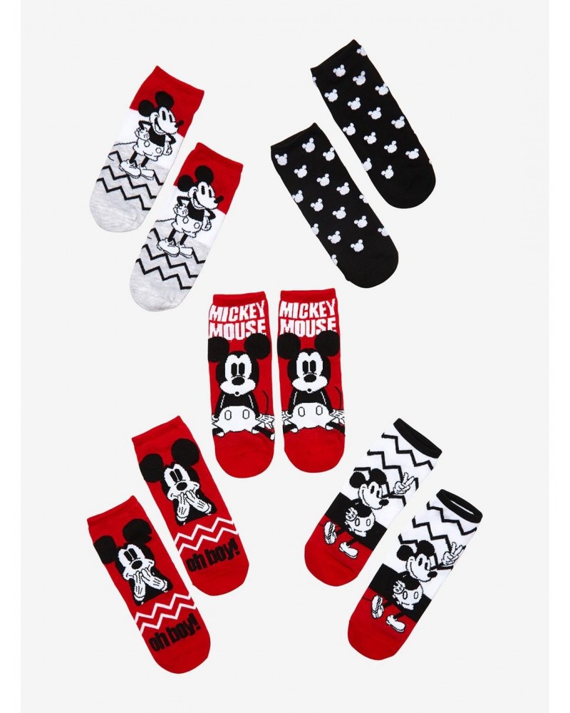 Disney Mickey Mouse Chevron No-Show Socks 5 Pair $4.17 Merchandises