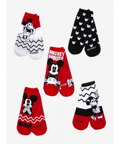 Disney Mickey Mouse Chevron No-Show Socks 5 Pair $4.17 Merchandises