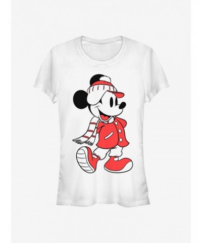 Disney Mickey Mouse Winter Holiday Outfit Classic Girls T-Shirt $8.57 T-Shirts
