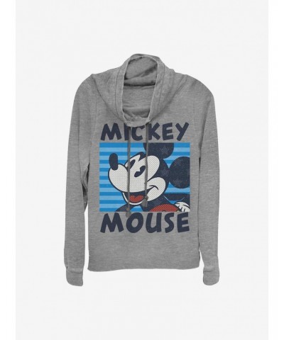 Disney Mickey Mouse Mickeys Stripes Cowlneck Long-Sleeve Girls Top $17.96 Tops