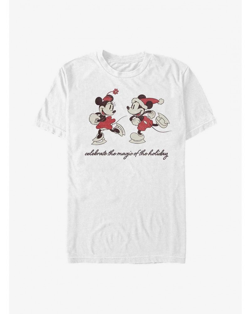 Disney Mickey Mouse Vintage Holiday Skaters T-Shirt $9.37 T-Shirts