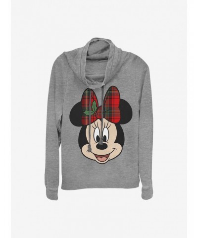 Disney Minnie Mouse Big Minnie Holiday Cowlneck Long-Sleeve Girls Top $15.45 Tops
